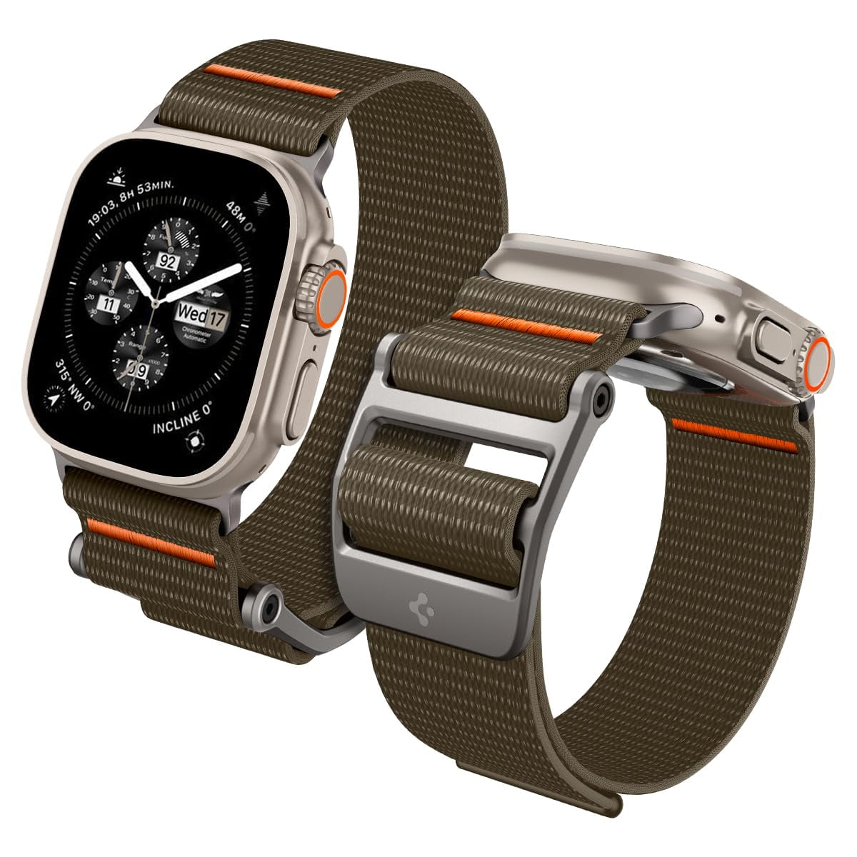 Correa De Reloj Spigen Durapro Flex Ultra Khaki De Nailon 45/44/42 Mm