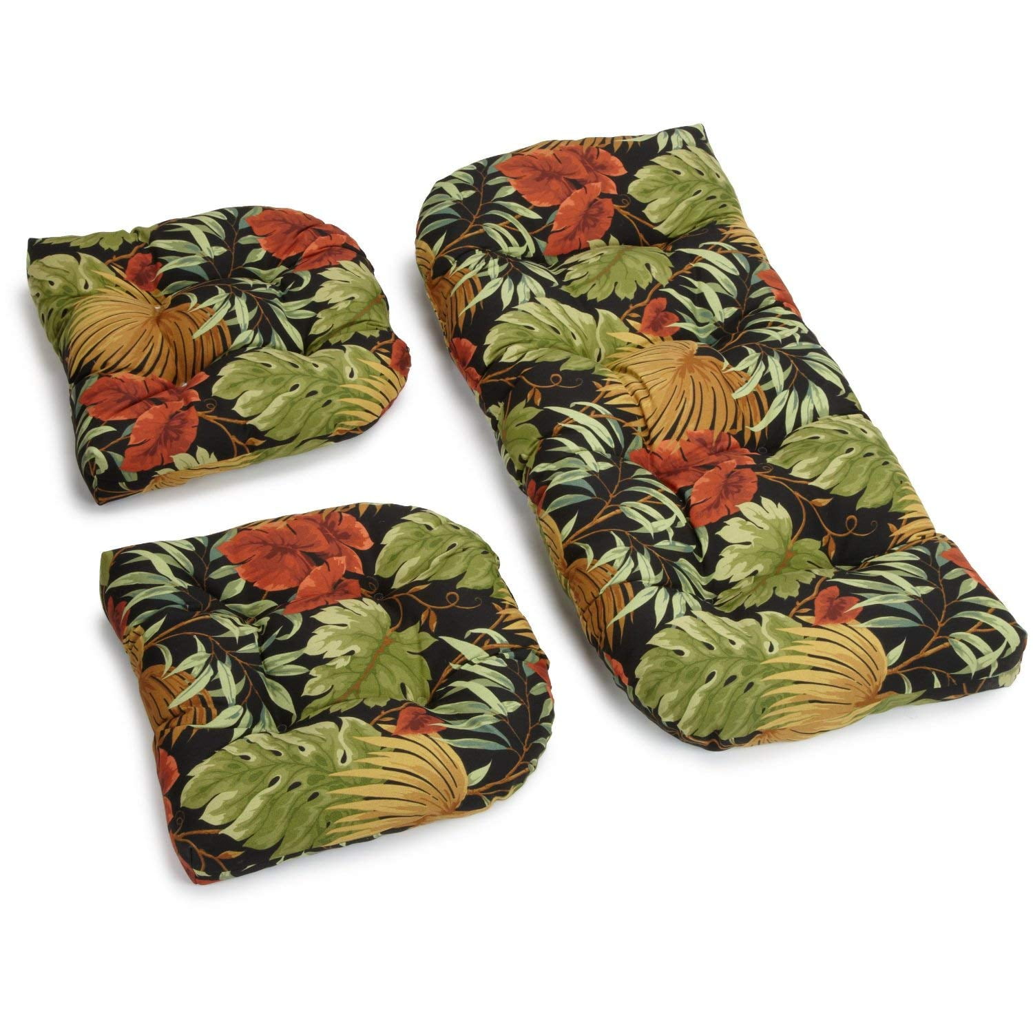 Set De Cojines Blazing Needles Outdoor Tufted Softtee Tropique Raven