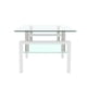 thumbnail image 3 of Rectangle Glass Coffee Table, Clear Coffee Table, Modern Side Center Tables for Living Room, Living Room Furniture,white, 3 of 3
