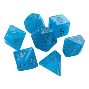 Magideal - 7 Piezas De Dados De Múltiples Caras, Dados De Juego, Favores De Fiesta D4-D20 Dados De Juego Dados Acrílicos, Dados Poliédricos, Para Juegos De Mesa, Azul Claro