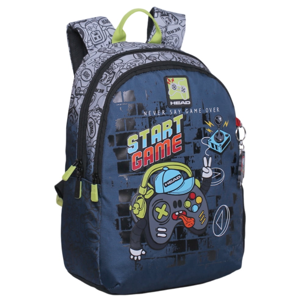 Mochila Escolar Bionica Faded Gamer Azul Head