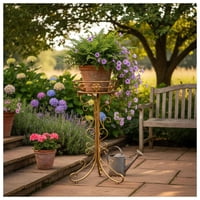 Genérico - Macetero Pedestal Elegance 75 Cm Dorado