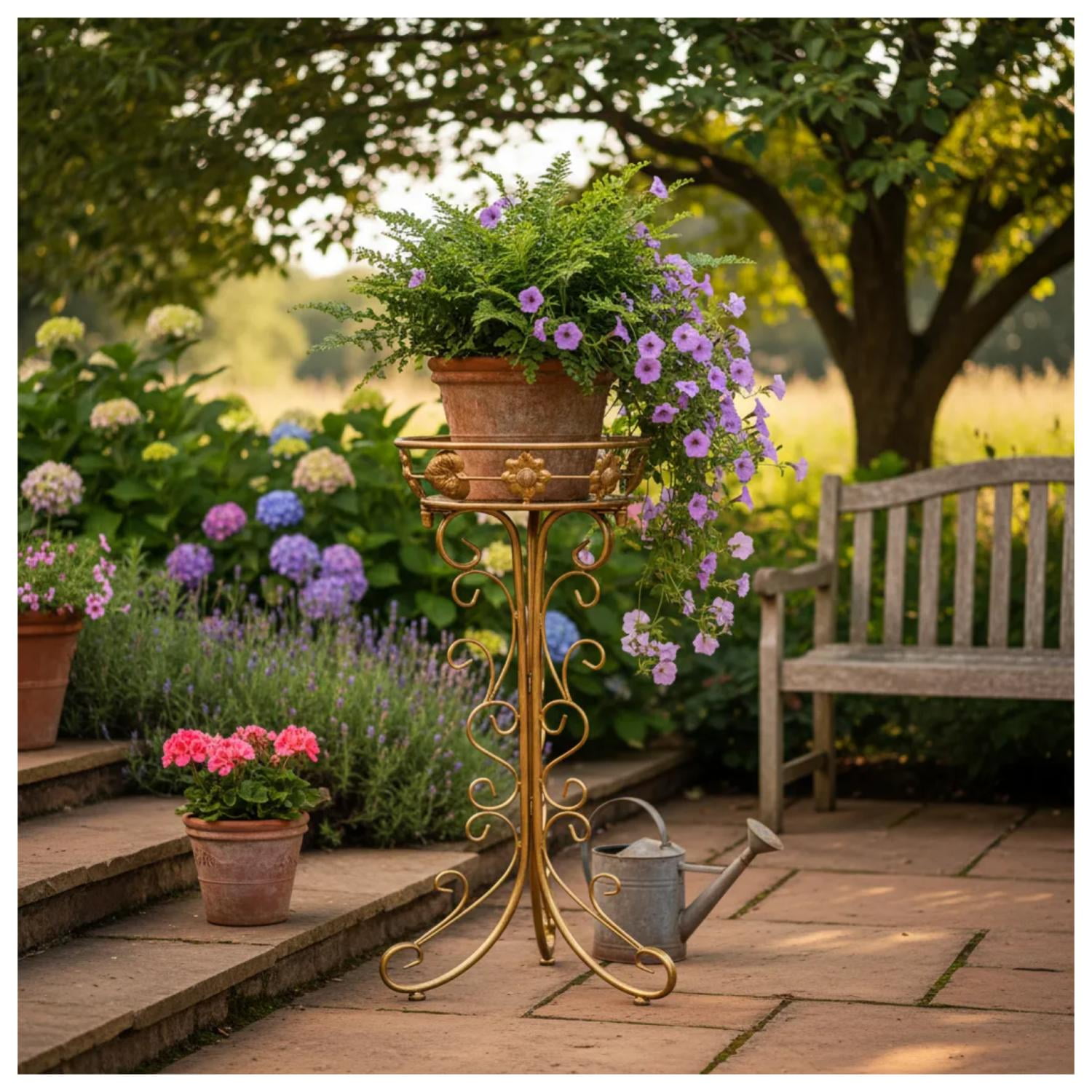 Genérico - Macetero Pedestal Elegance 75 Cm Dorado