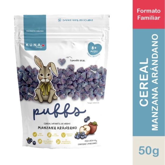 Cereal Puffs Manzana y Arándano, 50 g