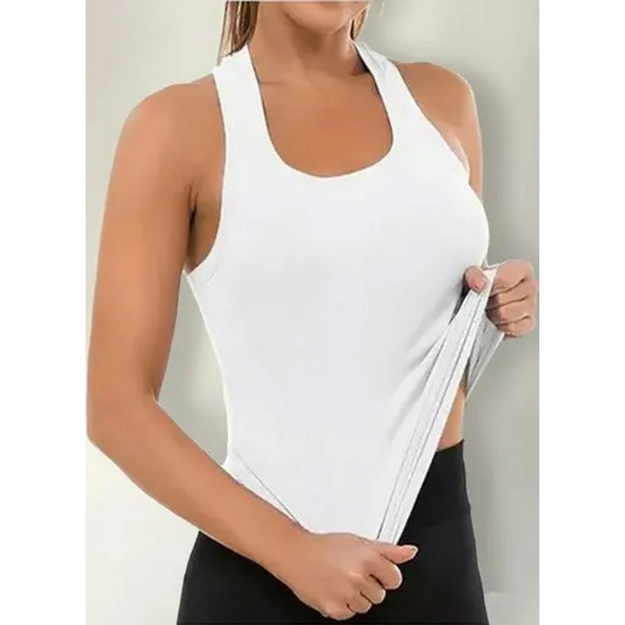 Genérica - 6 Camisetas Mujer Sin Manga Fibra Bambú . Musculosa Mujerm-l