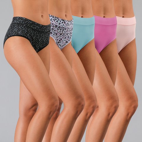 Pack X6 Hikini Algodon Print & Solid Flores Mujer 25544-196