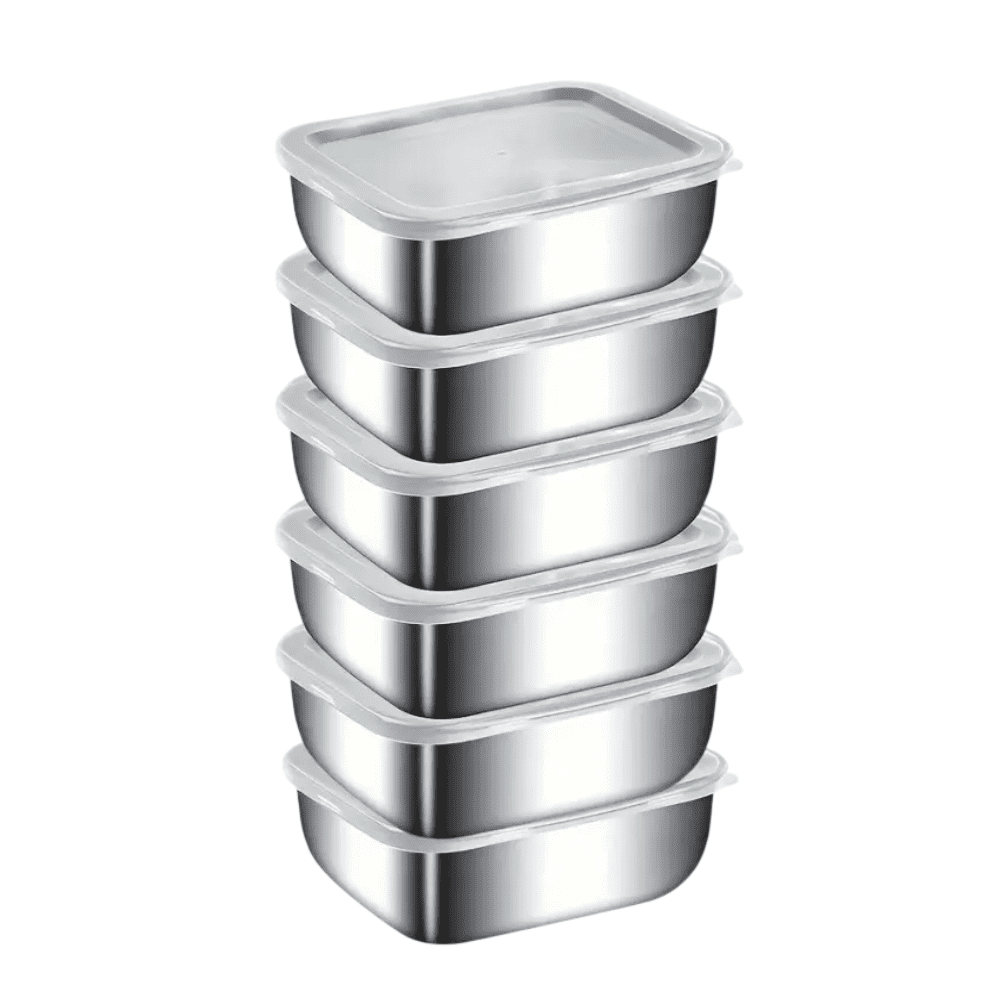 Recipientes Herméticos Belug De Acero Inoxidable Para Cocina 6pzs Plata