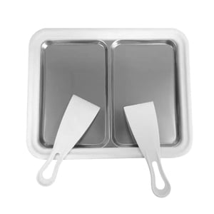 Magideal - Máquina De Yogurts De Creadores De Crema Instantáneos Bandeja Dulce Con 2 Raspadores De Verano Diy Máquina De Hielo Enrollado De Plato Enrollado Para Blanco