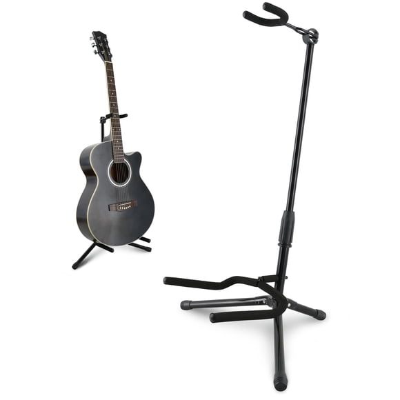 Soporte Para Guitarra Ajustable Al Suelo Plegable Negro Paquete De 1