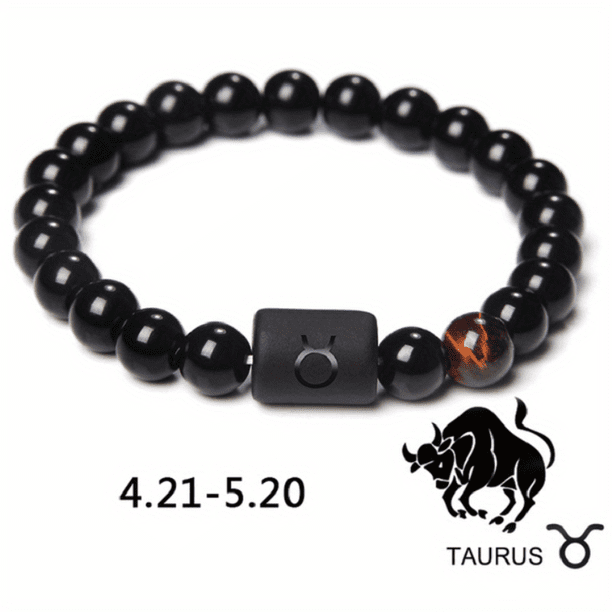 Unique 12-Constellation Stone Beads Bracelet - Perfect Gift for Leo, Taurus, Capricorn & Libra Lovers!