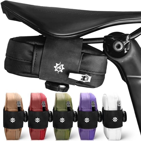 Bolsa para sillín de bicicleta Lumiere & Co. Falcon, tamaño ultrapequeño, 0,37 L, color negro
