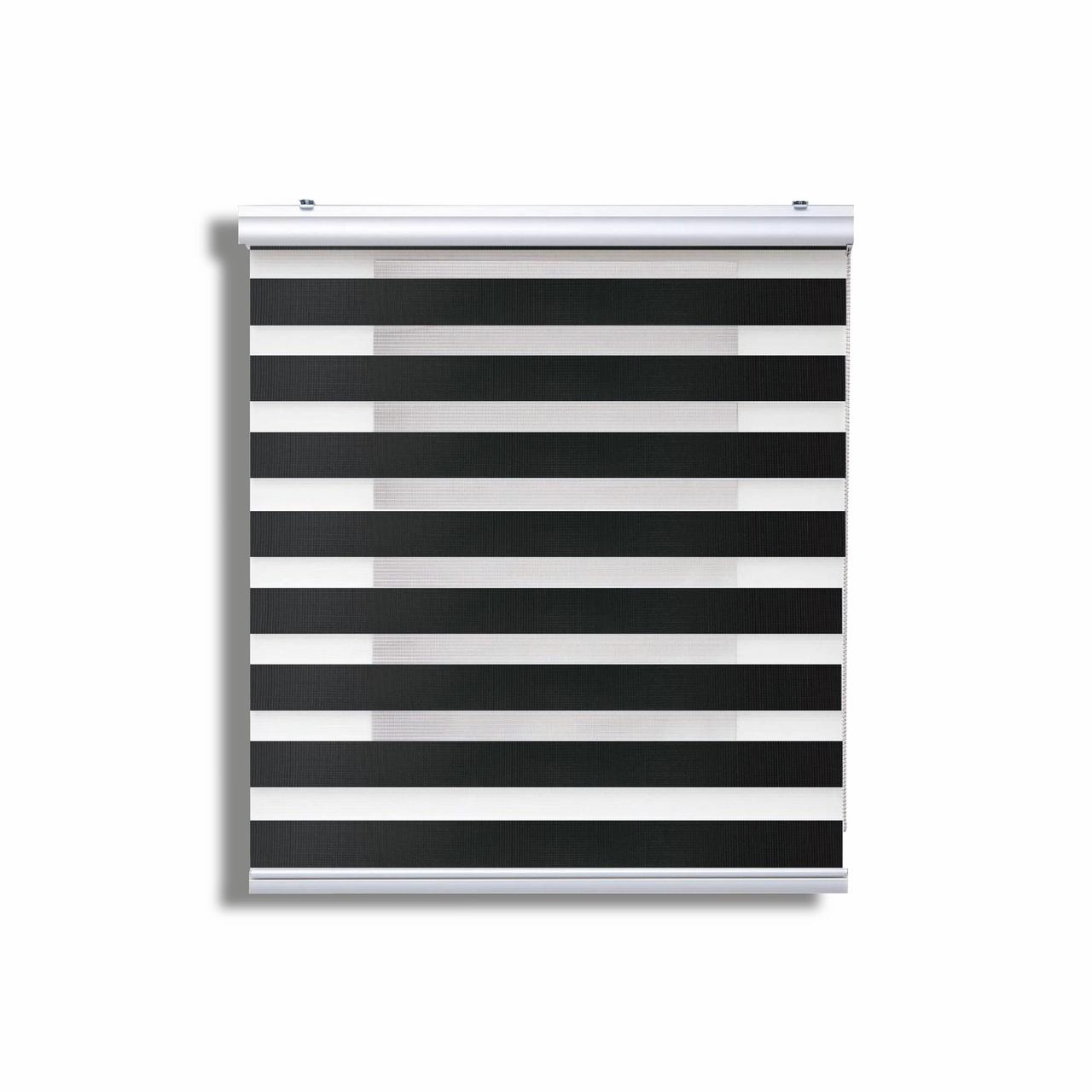 Cortina Roller Duo Zebra Día Y Noche Negro 120 X 250 Cm Sunfree