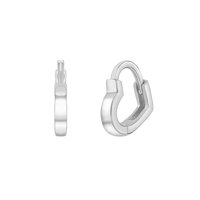 Bendito Amor - Argollas Forma De Corazón De Plata 925 Para Niñas Y Adolescentes