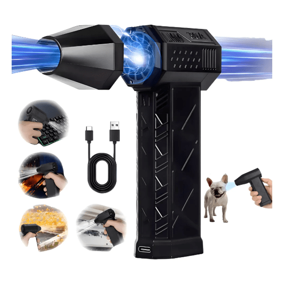 VENTILADOR TURBO SOPLADOR USB 130000 RPM 3 VELOCIDADES 200W RECARGABLE