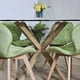 thumbnail image 3 of Comedor Mesa Warwick Vidrio 120cm + 4 Sillas Mariposa Velvet Pistacho, 3 of 3