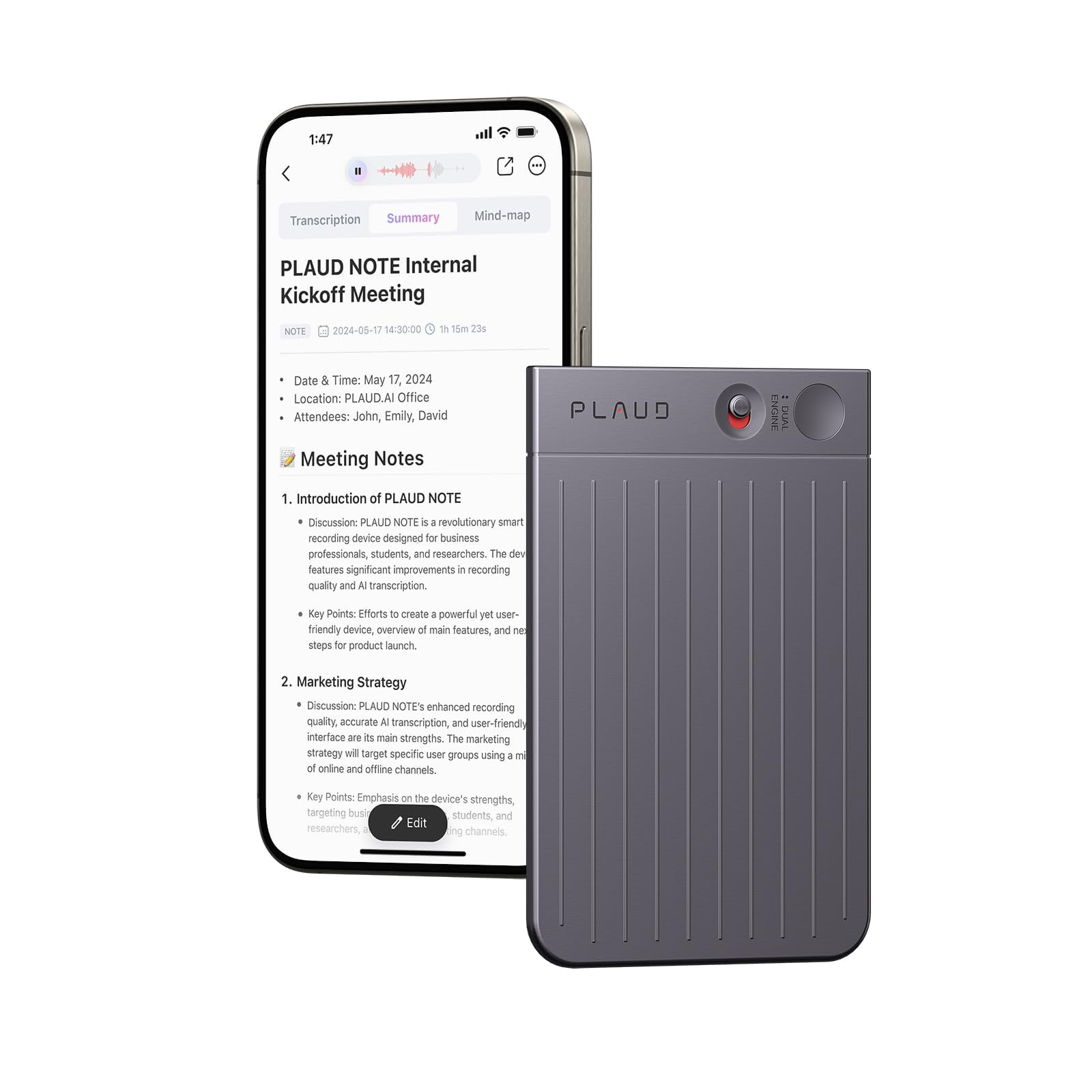 Grabadora De Voz Ai Plaud Note Grabadora De Voz Con Memoria De 64 Gb