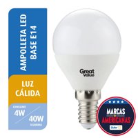 Ampolleta Led Mini Bola 4W Luz Cálida Base E14 1 Un Great Value