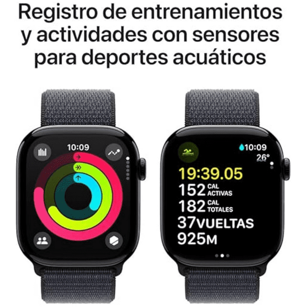 Apple Watch Series 10 (GPS) Caja Jet Black Aluminum 42mm con