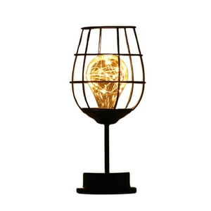 Click Ventas - Lampara De Mesa Metal Diseño Copa Decoración Hogar A Pilas