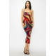 thumbnail image 1 of Saronite Vestido Midi Ajustado de Fiesta con Tirantes Finos Cruzados en la Espalda y Estampado Multicolor de Mármol, Rojo Multi (para Mujer), 1 of 5