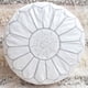 thumbnail image 3 of Puff de cuero blanco - bordados gris, 3 of 3