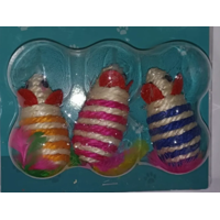 Genérico - Pack De 3 Ratones De Hilo Juguete Para Gatos