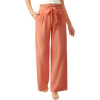 Likeshop - Palazzo Tipo Lino Mujer Algodón Cintura Elasticada Verano 150