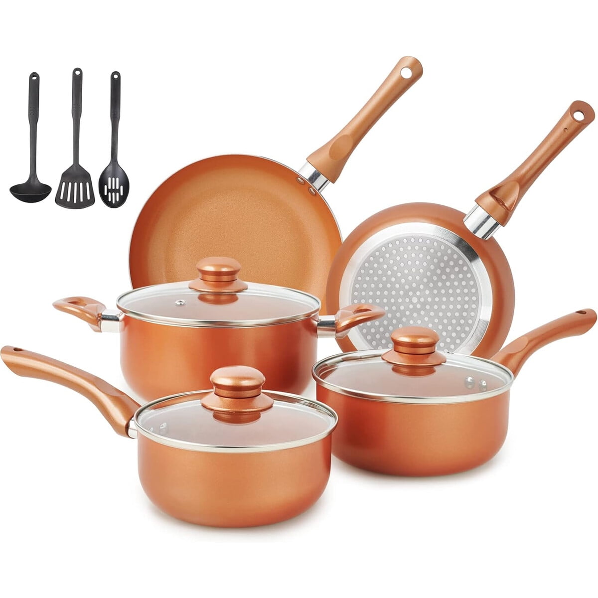 Set De Ollas M Melenta 11 Piezas Antiadherente Cobre