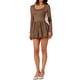 thumbnail image 2 of INSPIRE CHIC Vestido Mini de Mujer Cuello Redondo Mangas Largas Fiesta Club Ajustado Falda de Burbuja Vestido de Cóctel Corto L Caqui, 2 of 6