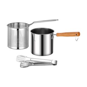 Magideal - Olla Para Freír Con Tapas, Freidora, Olla Para Freír, Utensilios De Cocina, Cesta Para Freír, Cesta De Pasta Para El Hogar, Camping Al Aire Libre