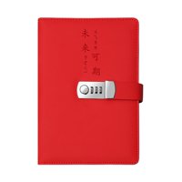 Bothyi - Diario Con Candado Diario Con Candado Con Contraseña De Cuero Pu Resistente Para Adultos En El Hogar Y La Oficina Rojo