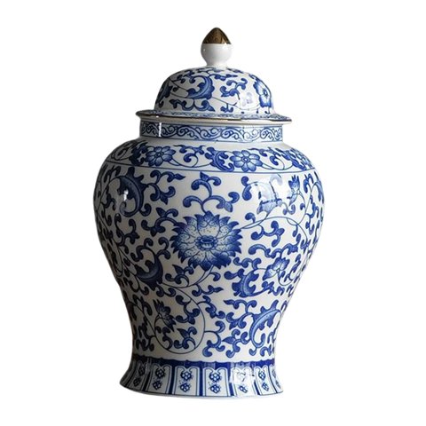 Bothyi - Tarro De Cerámica Chino Para Jengibre, Florero Decorativo, Tarro De Porcelana Tradicional