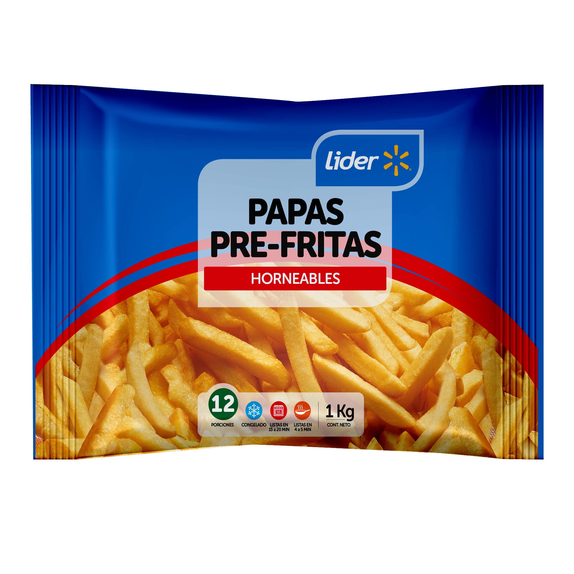 Papas Pre Fritas 1 kg Lider