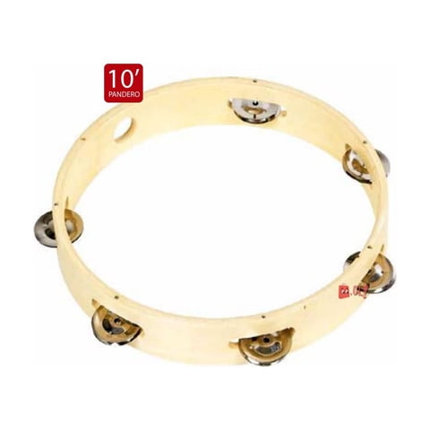 Puntostore - Pandero De 10 Pulgadas Con 6 Sonajas - Ps