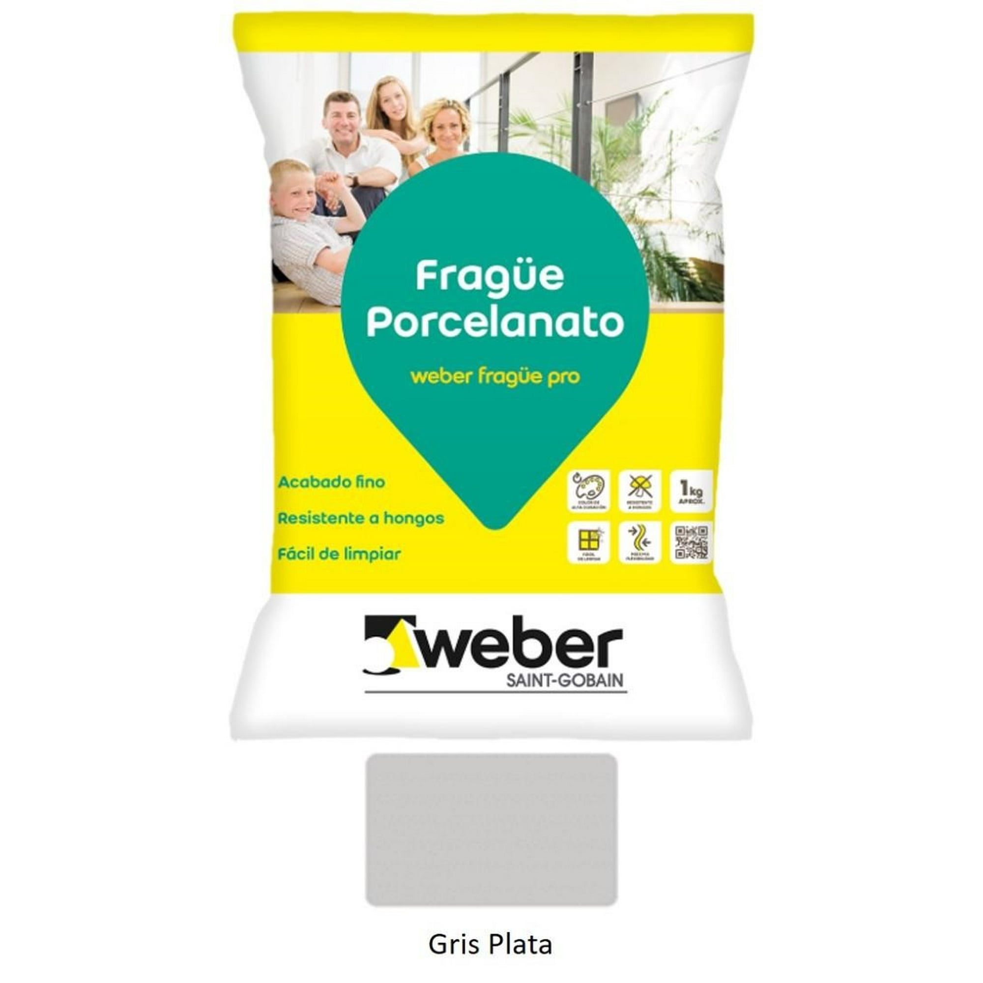 Weber - Fragüe Porcelanato 1kg Gris Plata