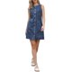 thumbnail image 2 of Vestido de mezclilla INSPIRE CHIC para mujer con botones, sin mangas, sin cuello, con bolsillos, vestido lápiz de mezclilla XS Azul oscuro, 2 of 6