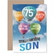 thumbnail image 1 of Tarjeta de felicitación con diseño de globo aerostático para cumpleaños número 75 de Giftzie Son, 1 of 7