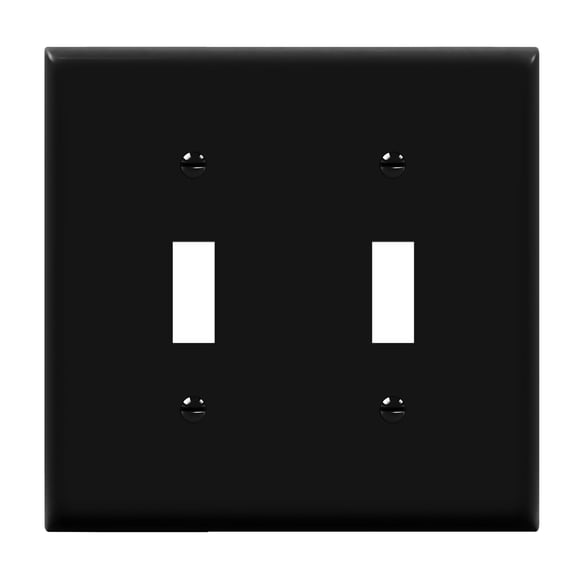 Placa de pared ENERLITES de 2 vías negra 11 cm x 12 cm