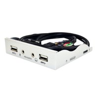 Bothyi - 3.5Inch 9Pin A Usb 2.0 Hub Panel Frontal 2 Puertos Usb 2.0 Interfaz De Micrófono Para Pc Argent