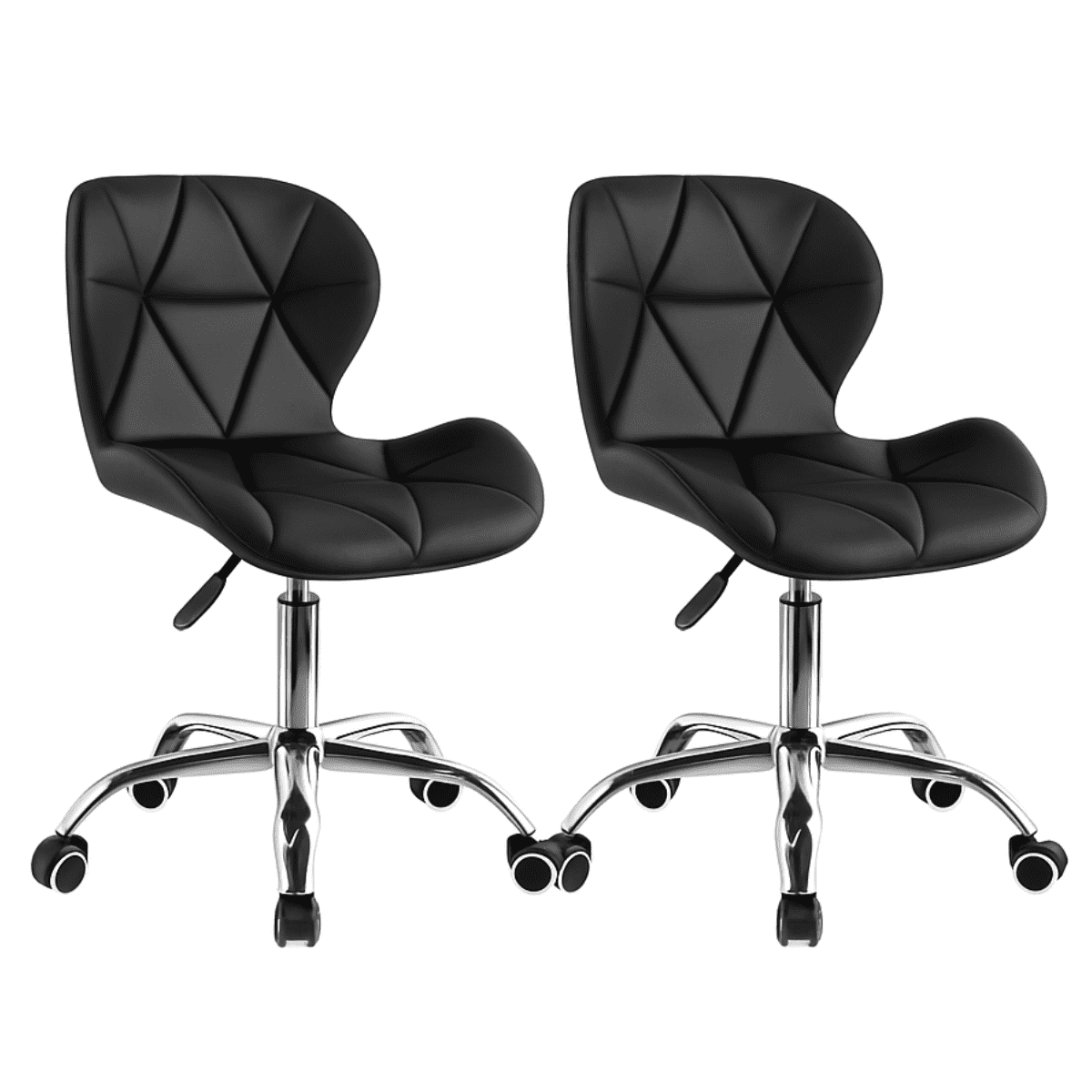 Moboi - Pack 2 Sillas De Escritorio Mariposa Giratoria Acolchada Negra
