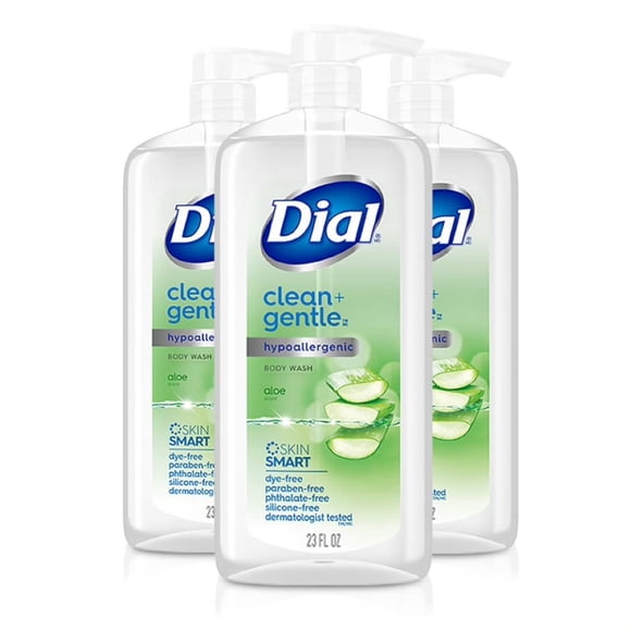 Gel de baño Dial Healthy & Sensitive Aloe con aroma a aloe, 680 ml x 3