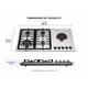 thumbnail image 3 of Encimera 5 Platos 4 Quemadores a Gas + 1 Eléctrico Acero Inoxidable, 3 of 3