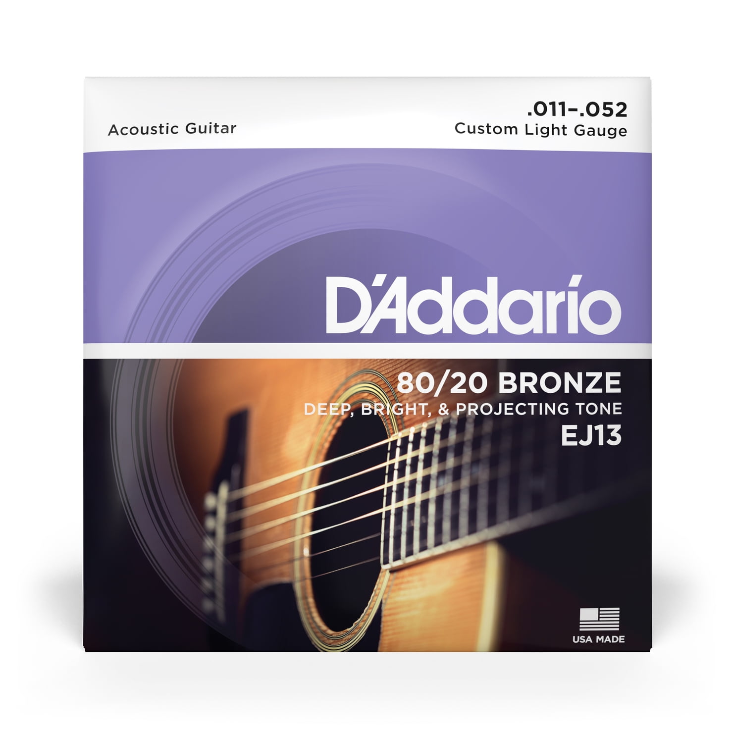 Set Cuerdas Guitarra Acústica 80/20 Blandas Ej13 Daddario