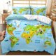 thumbnail image 1 of Land Ocean World Map Quilt Duvet Cover Set Bedspread Super Children3-Piece Bedding Set, 1 of 5