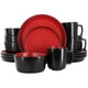 thumbnail image 1 of Juego de vajilla de gres Elama de 16 piezas en diseño bicolor negro y rojo. Aporta contraste y modernidad a tu mesa., 1 of 3