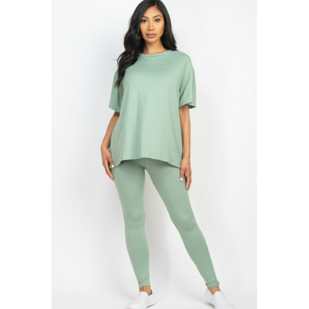 Conjunto De Camiseta Y Leggings De Gran Tamaño