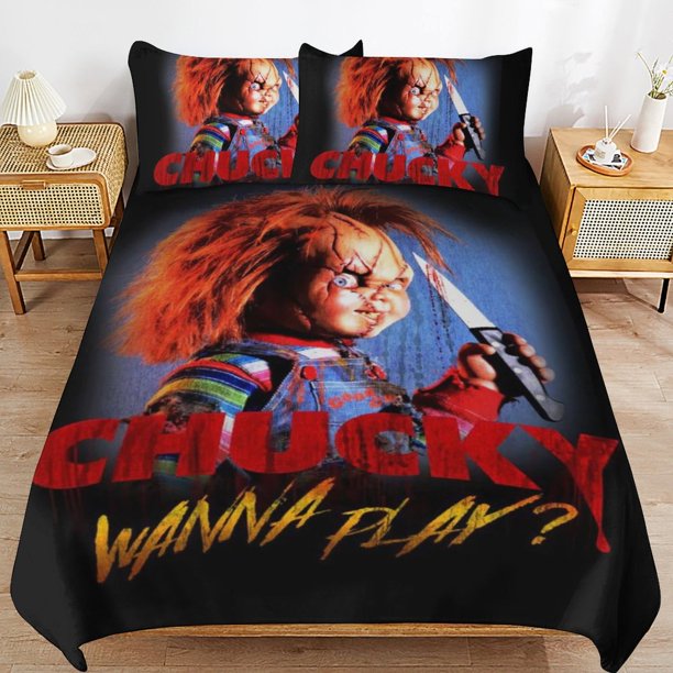 Bride of Chucky Bedding Set Duvet Cover Comfortable and Lightweight Cartoon Bedding 3 Piece Bed Set