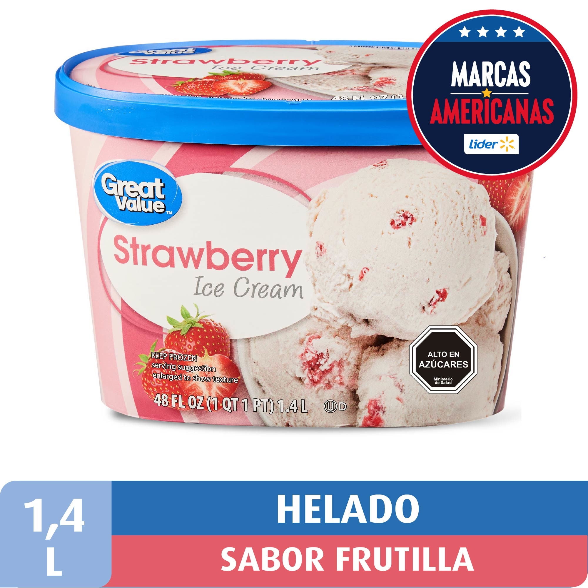 Helado Frutilla Pote 1,4 L Great Value