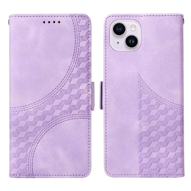 Carcasa FOXDOCK iPhone 14 Plus de cuero PU, diseño acolchado clásico, protección contra caídas y rayones