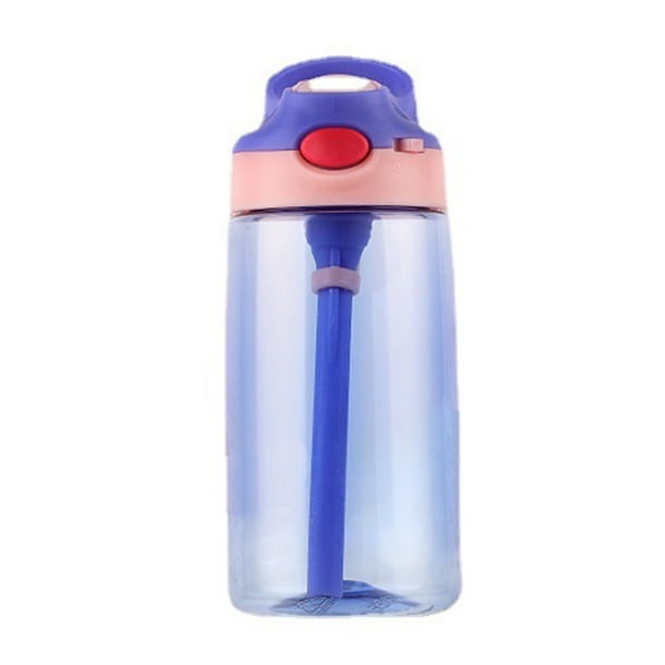 3 Sprouts Botella Con Pajita De Silicona Para Niños - 350 Ml, Resistente, Sin BPA, Decorada Con Zorro Naranja
